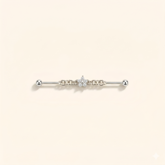 Wisiorek gwiazda ze srebra przemysłowego próby 925 – chrząstka ucha