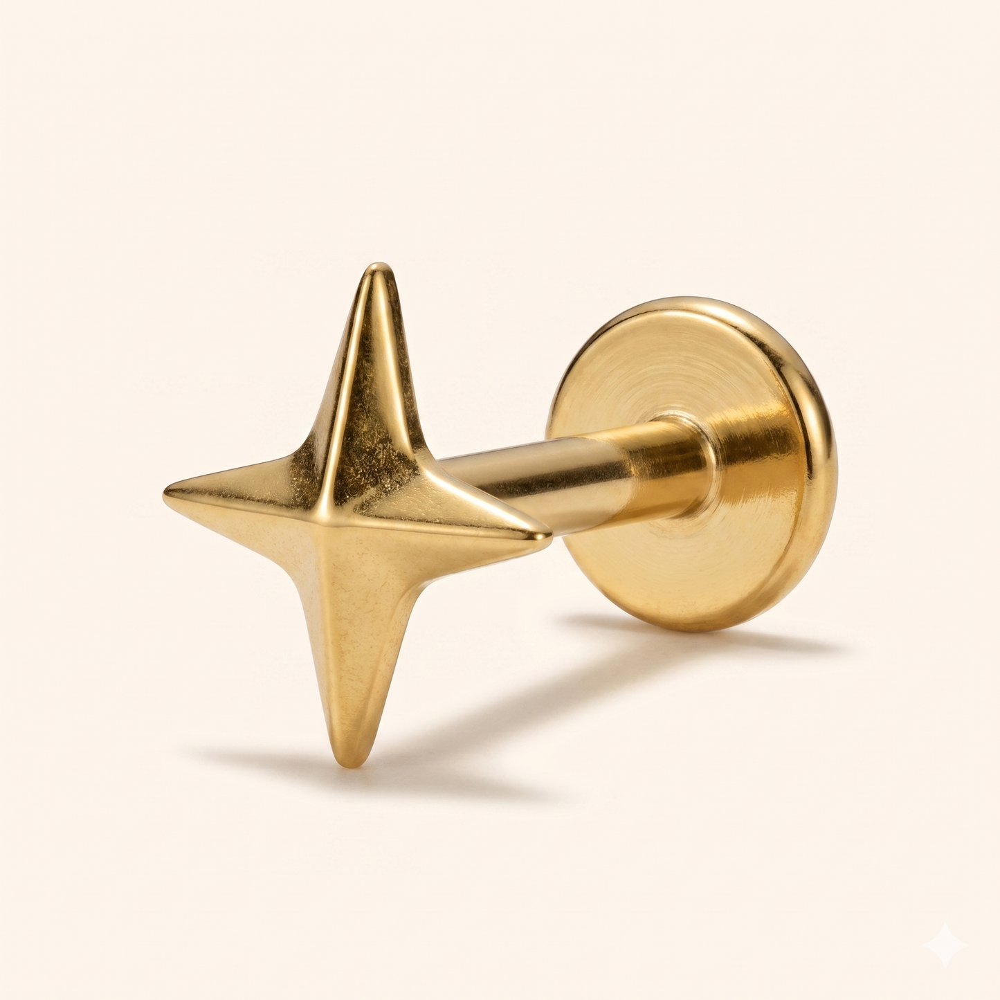 Piercing Labret z 4 gałęziami z tytanu ASTM F136 16G