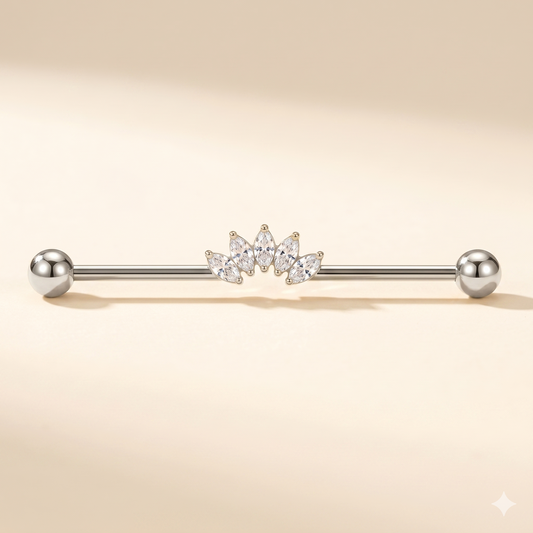 Przemysłowy drążek motylkowy z tytanu – chrząstka spiralna 14G 38 mm