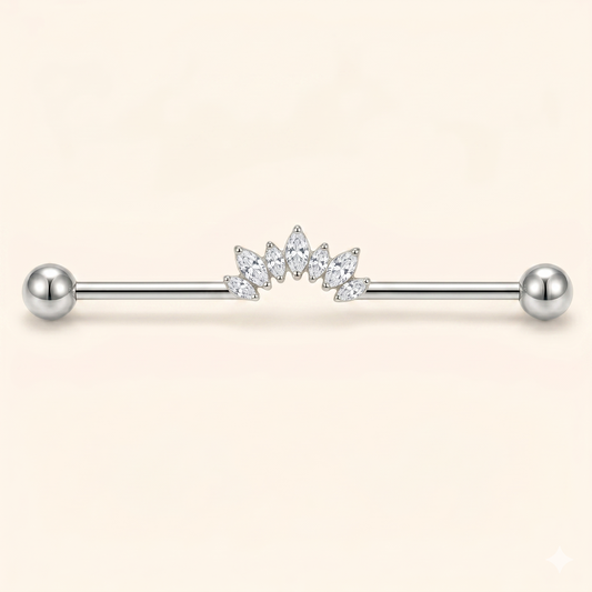 Przemysłowy piercing tytanowy motyl – mostek na chrząstkę 38mm