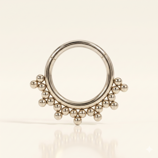 Cyrkonowy pierścień segmentowy z tytanu ASTM F136 – Septum Daith 16G