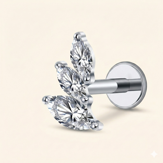 Klamra do przekłuwania tragusa Marquise Cyrkon Prawe ucho Tytan F136