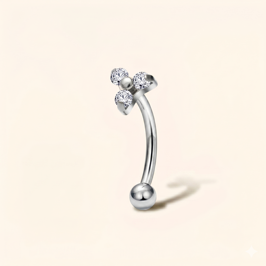 Piercing Rook Gwiazda Północy Tytan & Cyrkon Zielony | 16G