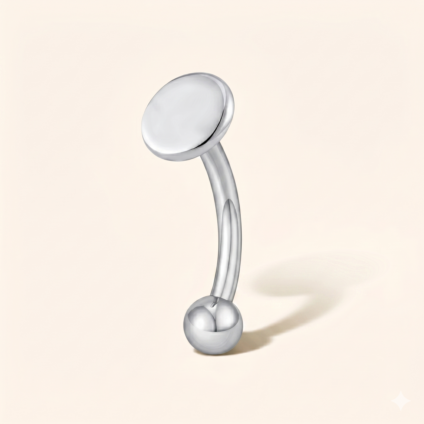 Piercing Rook Disco Rotondo Titanio ASTM F136 Labret Curved 16G