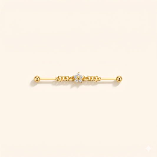 Wisiorek gwiazda ze srebra przemysłowego próby 925 – chrząstka ucha