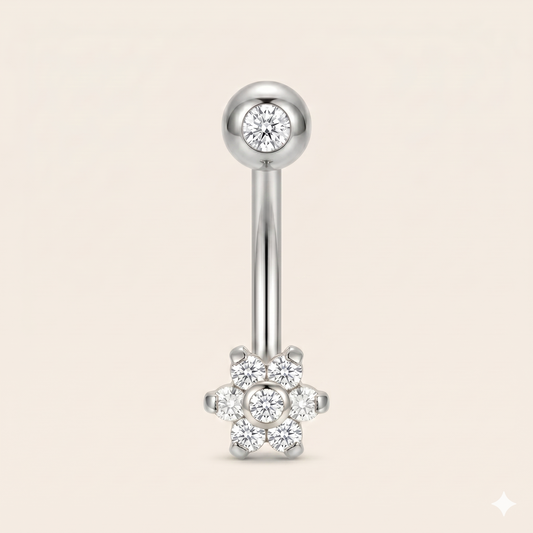 Piercing Nombril Zircon Cristal en Titane G23 Filetage Interne