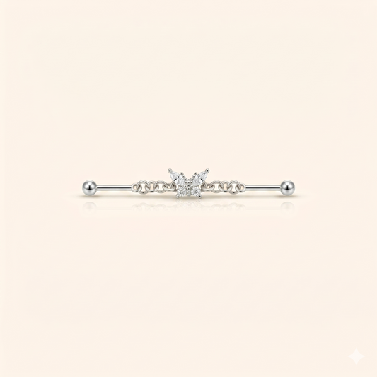 Gwiazda wisząca ze srebra przemysłowego próby 925 – chrząstka ucha