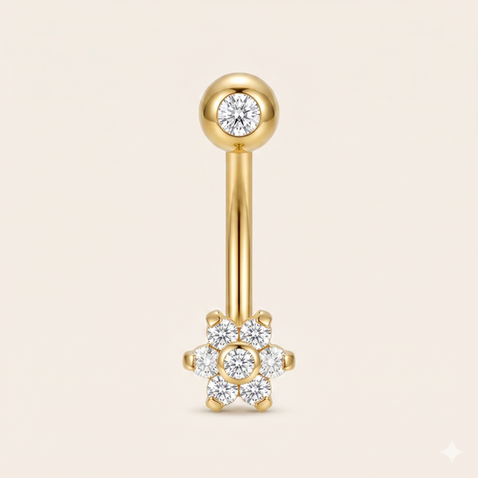 Piercing Nombril Zircon Cristal en Titane G23 Filetage Interne