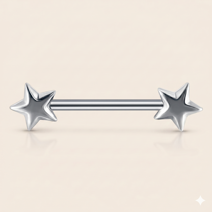 Gotycki piercing do sutków z cyrkoniową tarczą z tytanu G23 14G - zestaw 2 szt