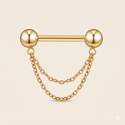 ASTM F136 Tytanowy pierścień osłonowy z podwójnym łańcuszkiem 14G