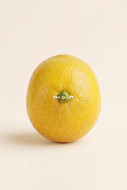 ASTM F136 Tytanowy pierścień osłonowy z podwójnym łańcuszkiem 14G