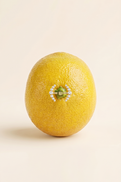 Sztanga do piercingu sutków Tytan G23 Tarcza Złoty wisiorek z kryształem CZ