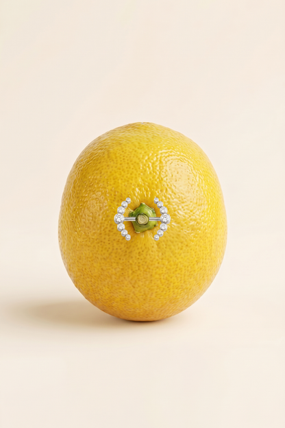 Sztanga do piercingu sutków Tytan G23 Tarcza Złoty wisiorek z kryształem CZ