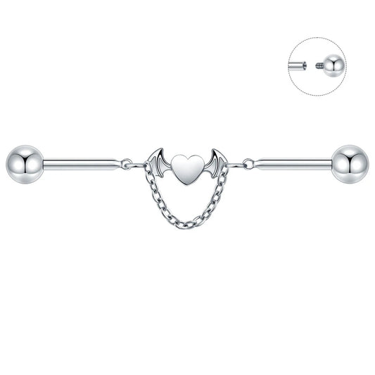 Przemysłowy drążek motylkowy z tytanu – chrząstka spiralna 14G 38 mm