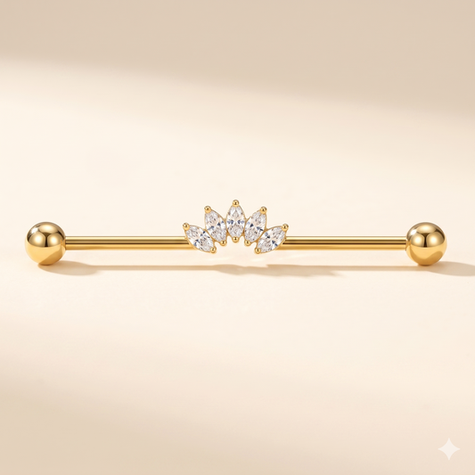 Przemysłowy drążek motylkowy z tytanu – chrząstka spiralna 14G 38 mm