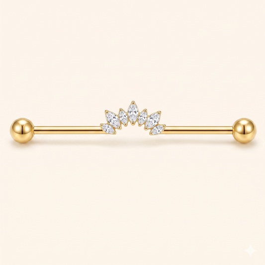 Przemysłowy piercing tytanowy motyl – mostek na chrząstkę 38mm