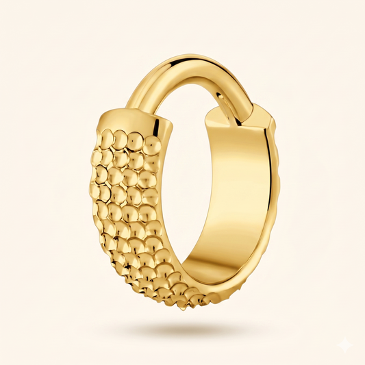 Pierścień zatrzaskowy z dużą muszlą, wykonany z tytanu ASTM F136 – Septum Helix 16G