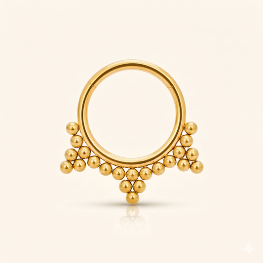 ASTM F136 Tytanowy pierścień segmentowy z cyrkonią – Daith Conch 16G