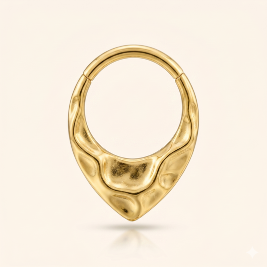 Pierścień przegrodowy z tytanu V, młotkowany ASTM F136 – Daith Helix 16G