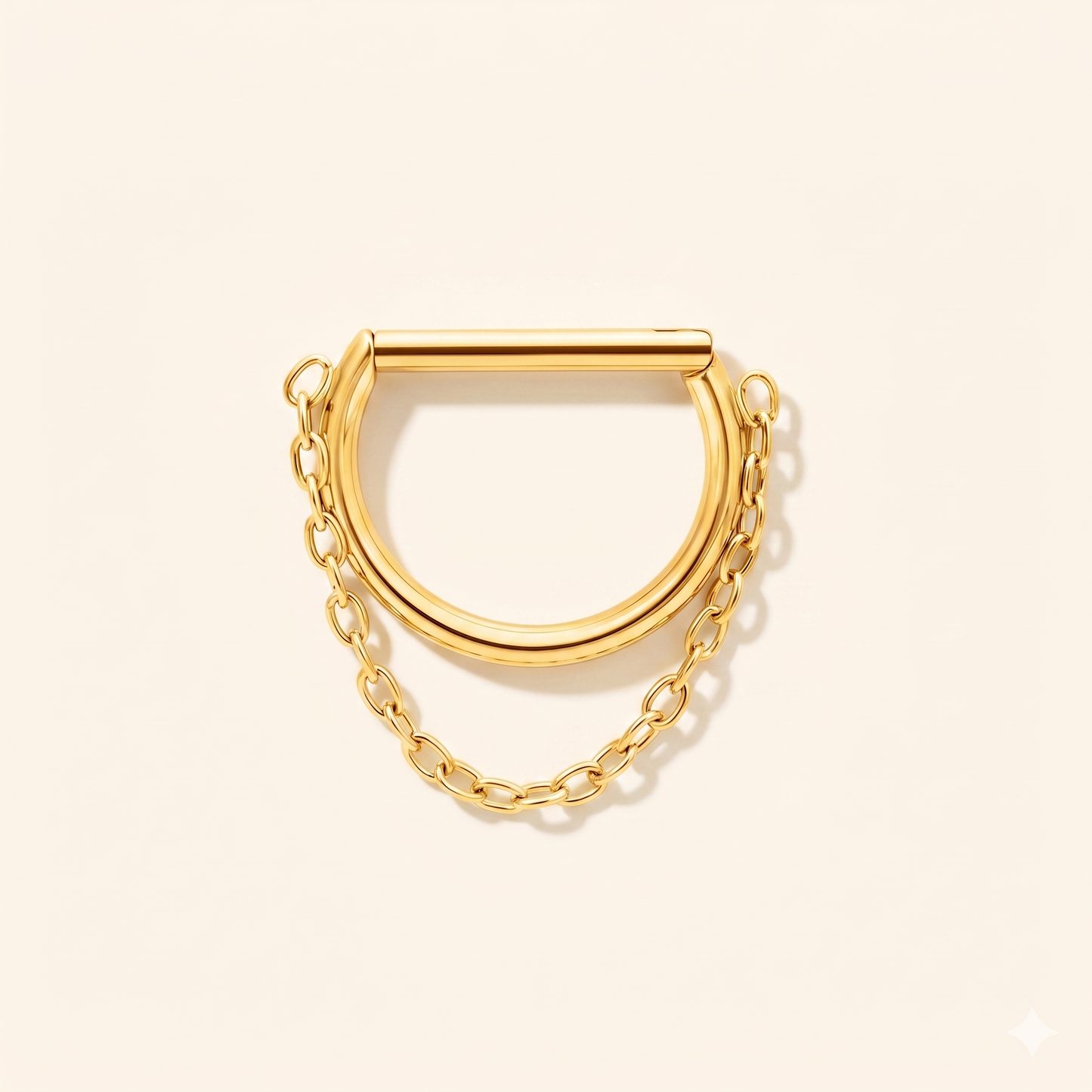 Anneau Demi-Lune Chaîne en Titane G23 – Septum Cartilage Clicker 16G