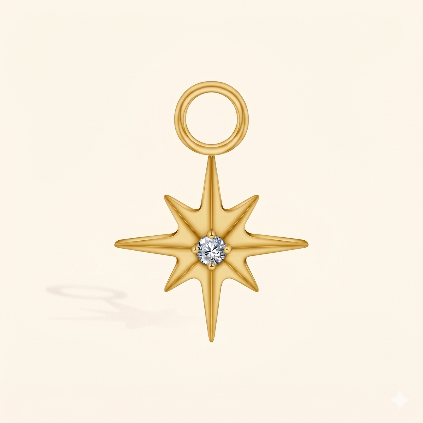 Cyrkonowy wisiorek w kształcie gwiazdy polarnej z tytanu ASTM F136 – zawieszka na ucho