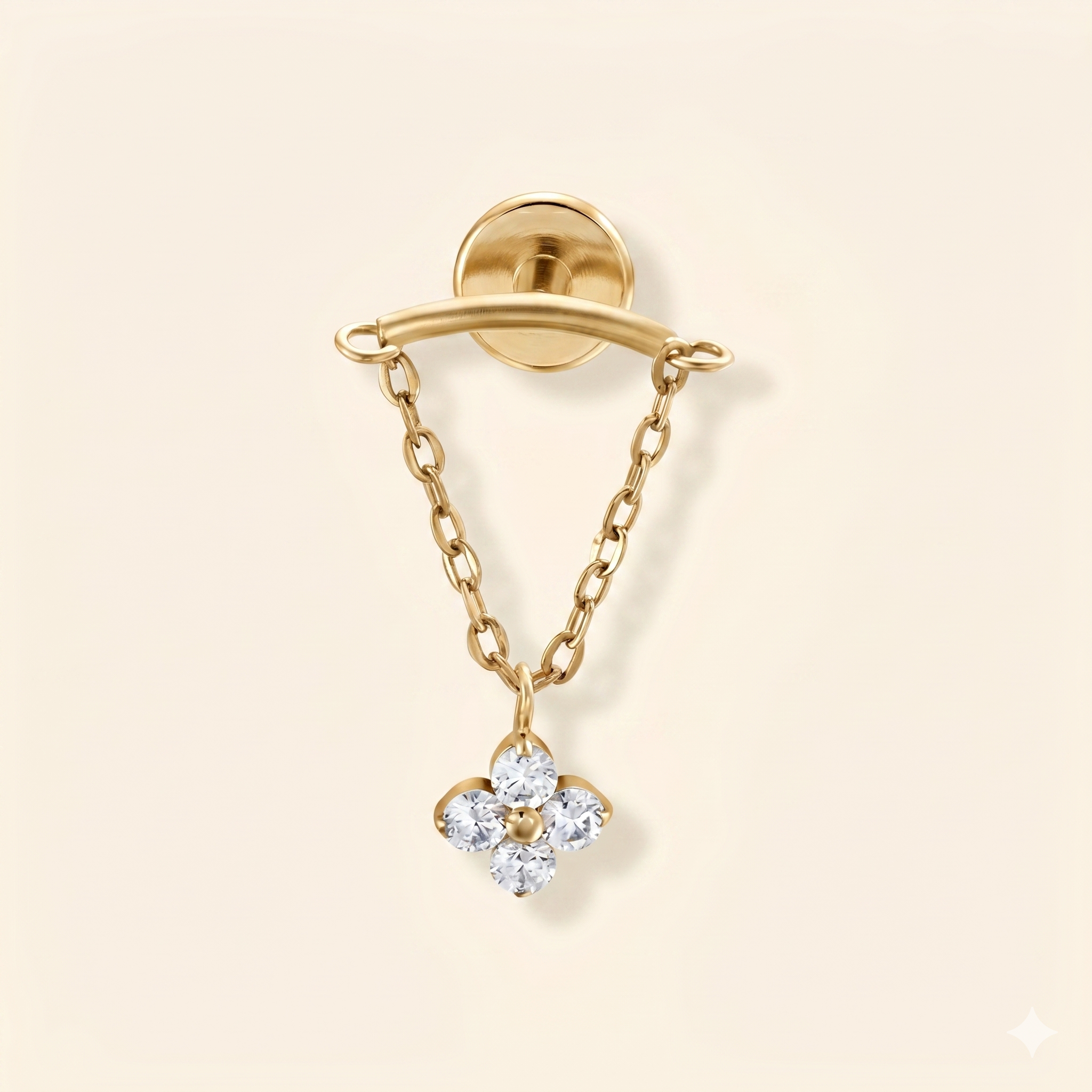 Piercing Hélix Chaîne Pendante Marquise Zircon en Titane G23