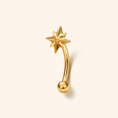 Piercing Rook Étoile du Nord Zircon Rose | Titane F136