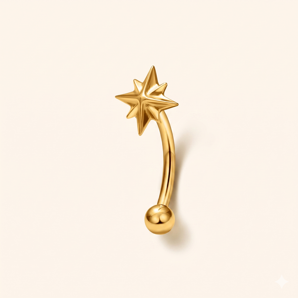 Piercing Rook Étoile du Nord Zircon Rose | Titane F136