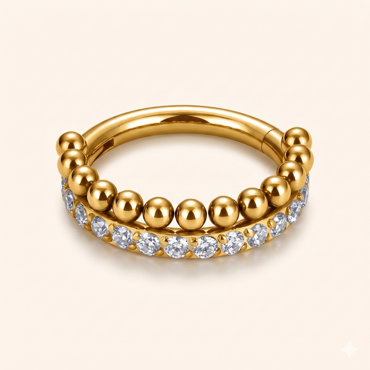 Pierścień segmentowy CZ z tytanu G23 – Helix Tragus 16G