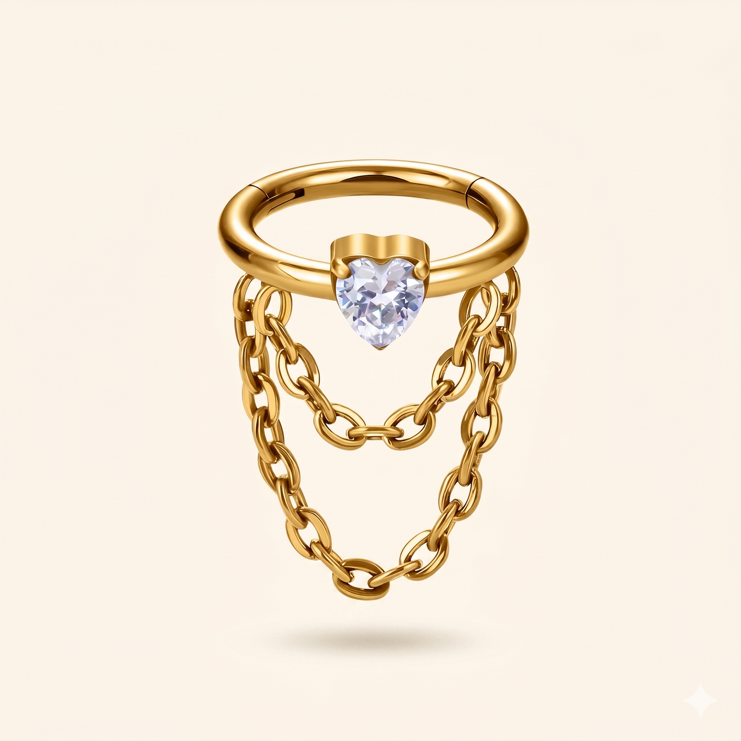 Łańcuszek Clicker Septum Cyrkon Tytanowy F136 – Tragus 16G