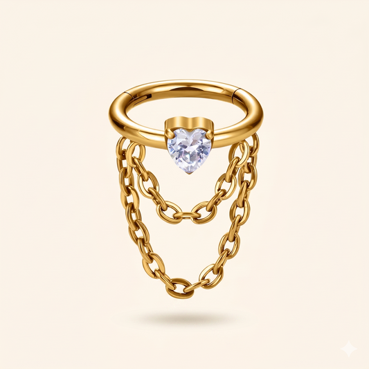 Łańcuszek Clicker Septum Cyrkon Tytanowy F136 – Tragus 16G