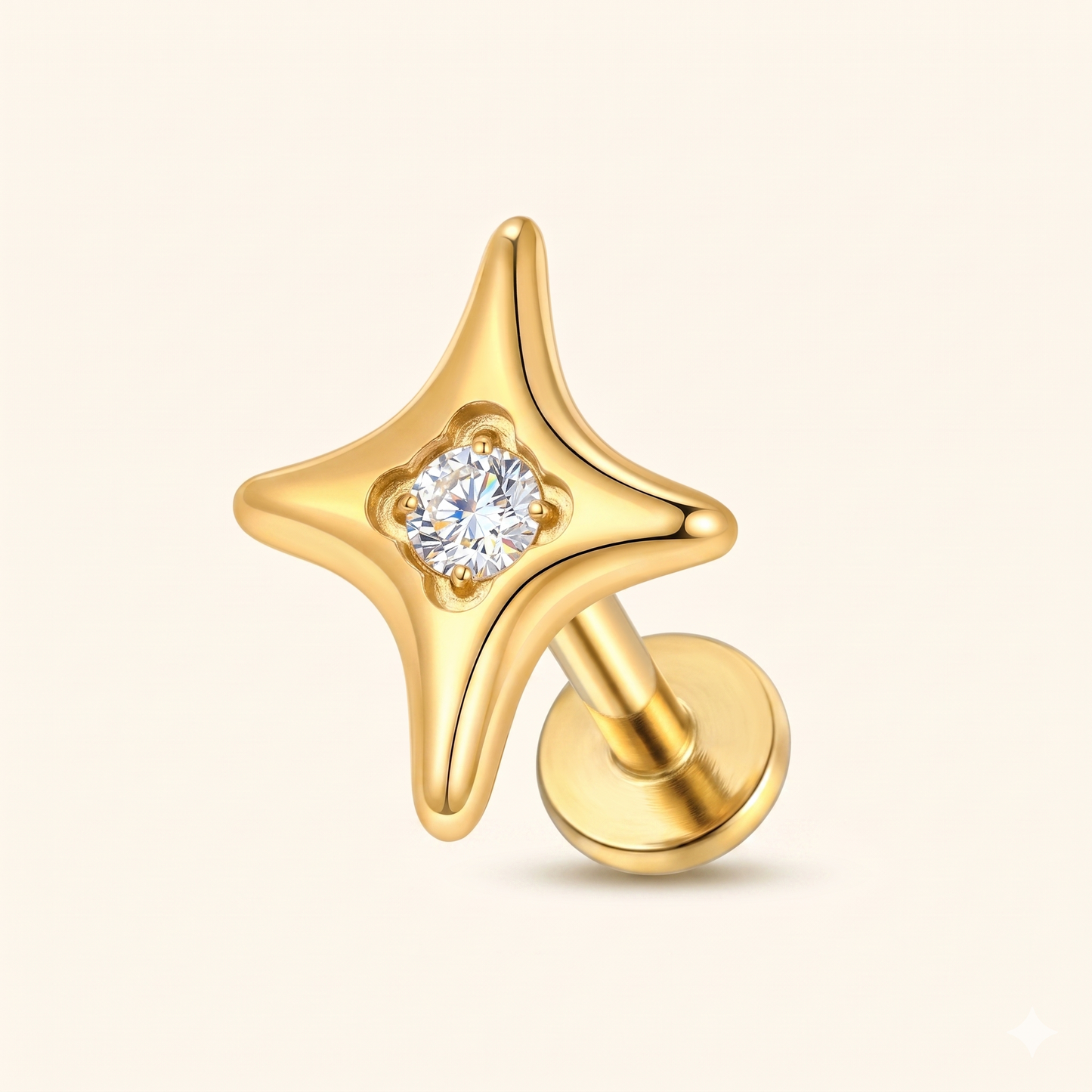 Piercing Labret Gwiazda Tytanowa – 16G Helix Tragus – Model F