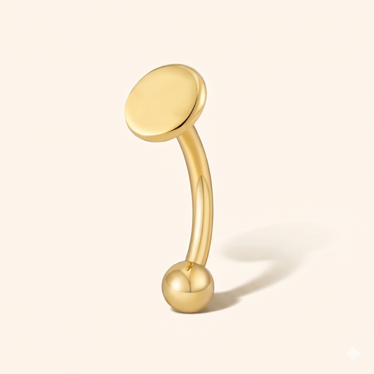 Piercing Rook Okrągły Dysk Tytan ASTM F136 Labret Curved 16G