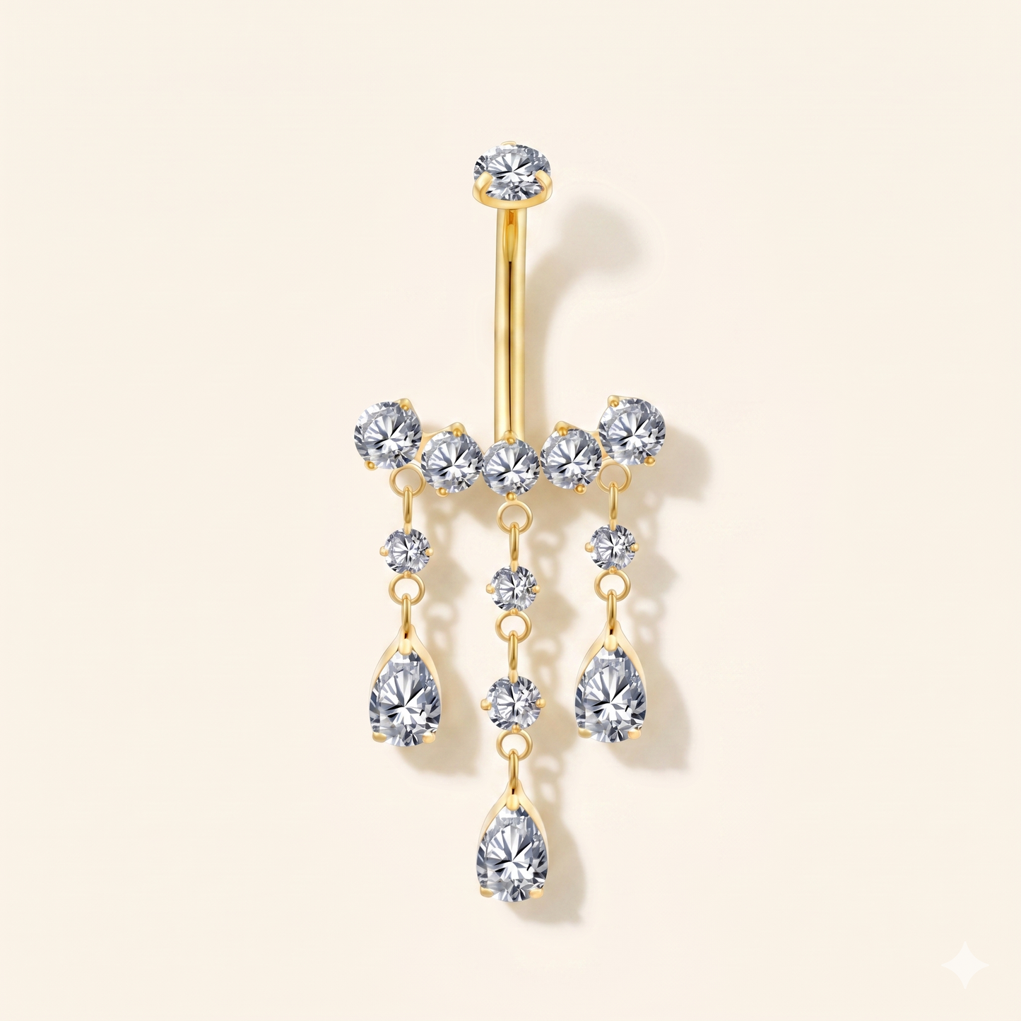 Cyrkonowy piercing do pępka z tytanu ASTM F136 14G