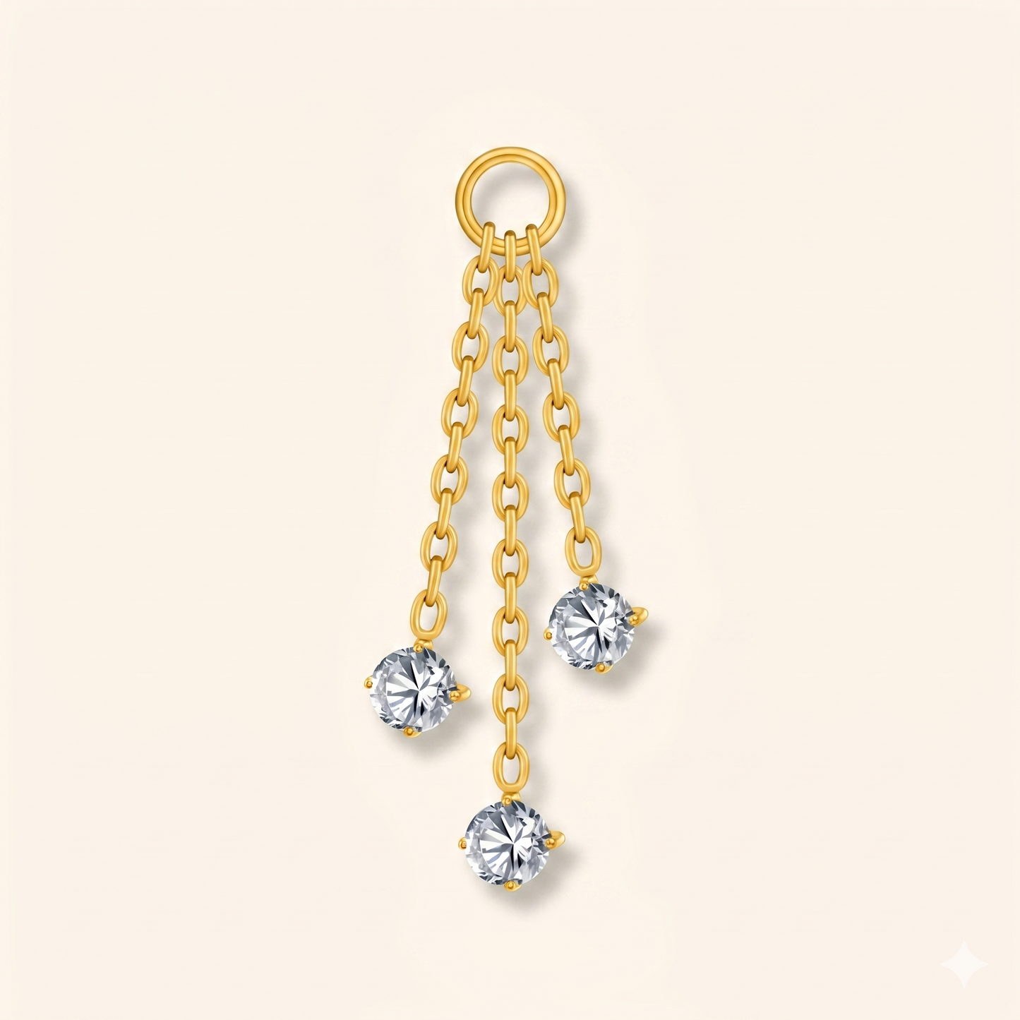 Wisior z potrójnym łańcuszkiem z tytanu i cyrkonu ASTM F136 – Hélix Lobe