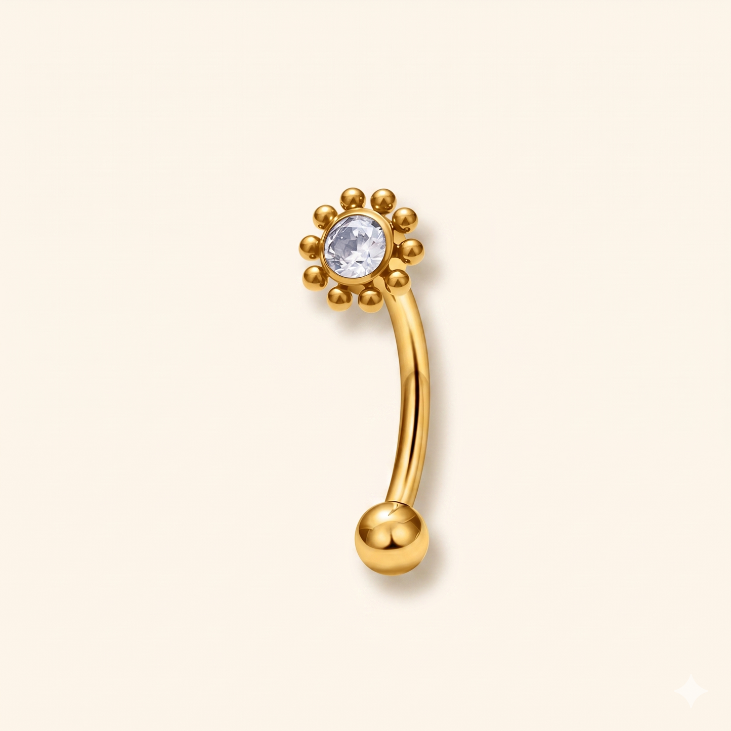 Piercing Rook Stella Polare Titanio ASTM F136 Zircone Bianco