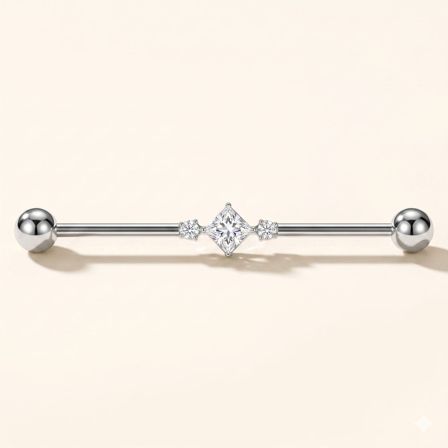 Przemysłowy piercing motylkowy z tytanu – długi sztyft 14G