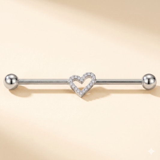 Przemysłowy piercing w formie tytanowego motyla – Helix 14G