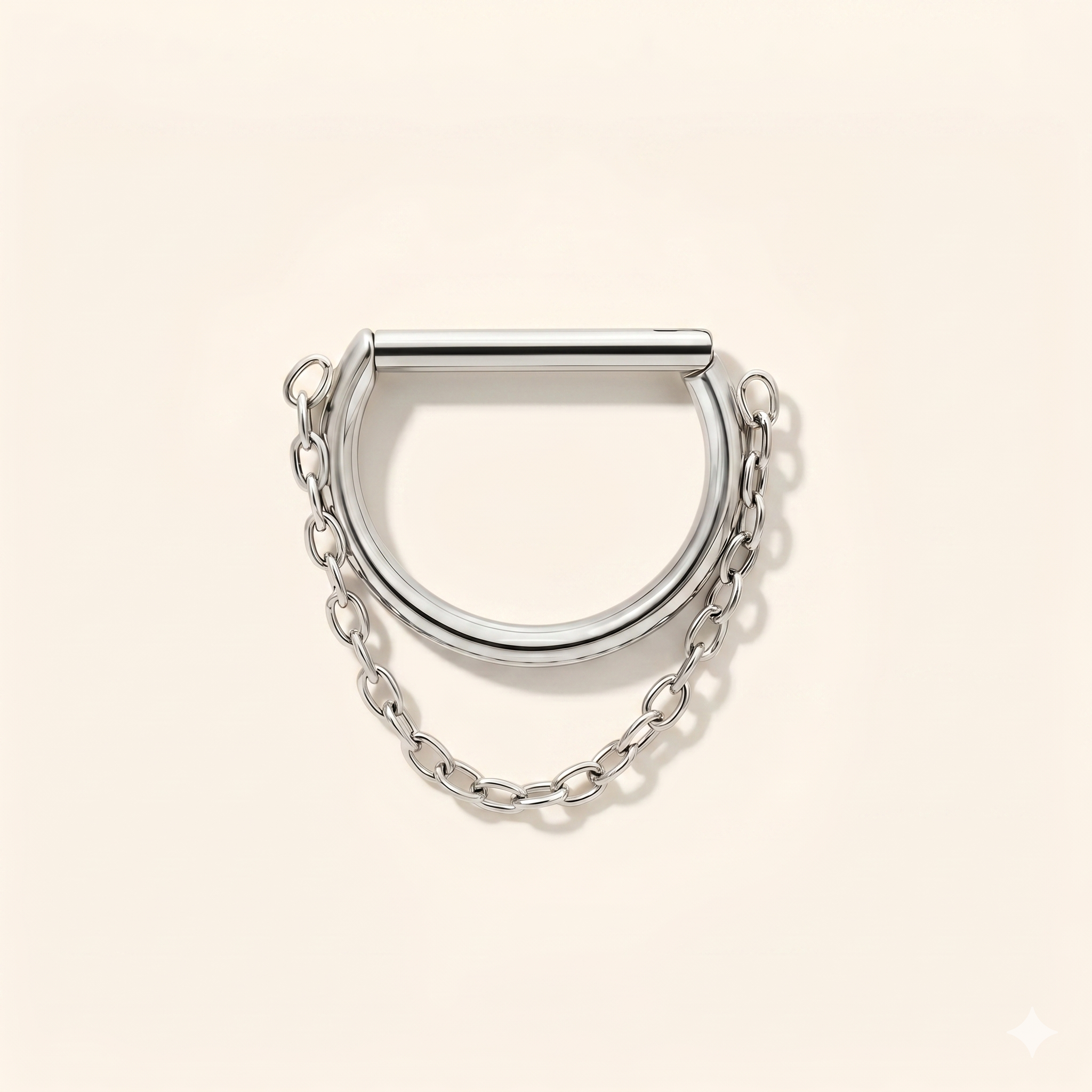 Anneau Demi-Lune Chaîne en Titane G23 – Septum Cartilage Clicker 16G
