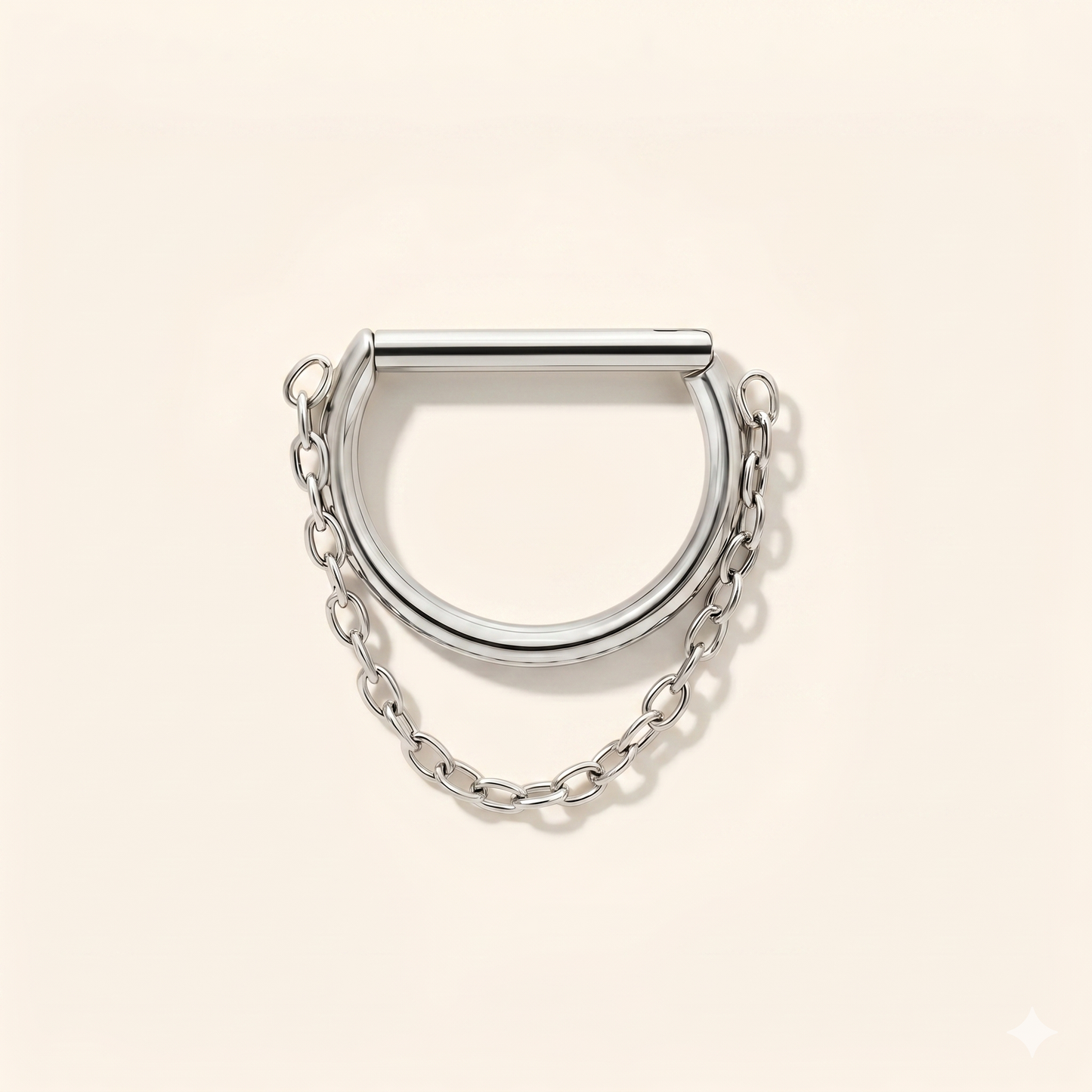 Anneau Demi-Lune Chaîne en Titane G23 – Septum Cartilage Clicker 16G
