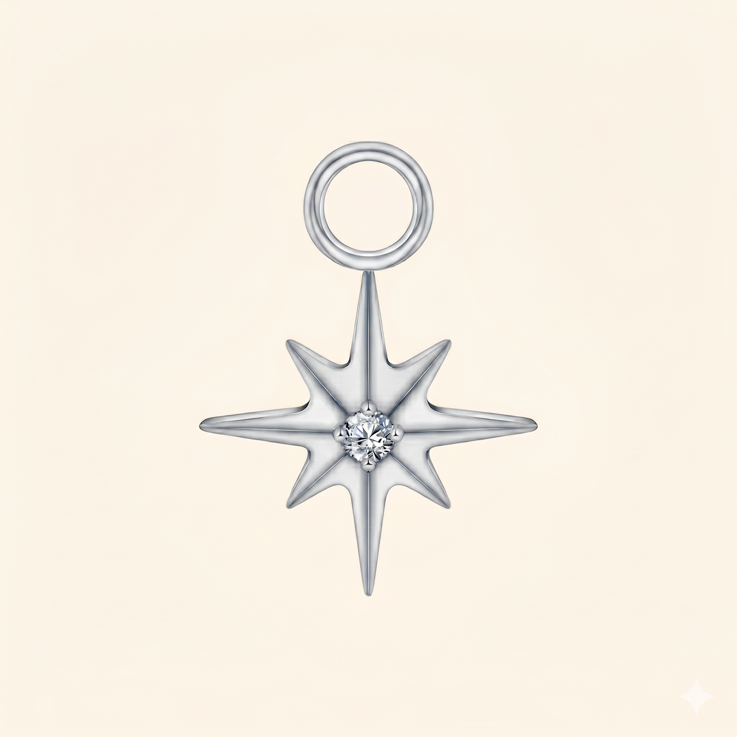 Cyrkonowy wisiorek w kształcie gwiazdy polarnej z tytanu ASTM F136 – zawieszka na ucho