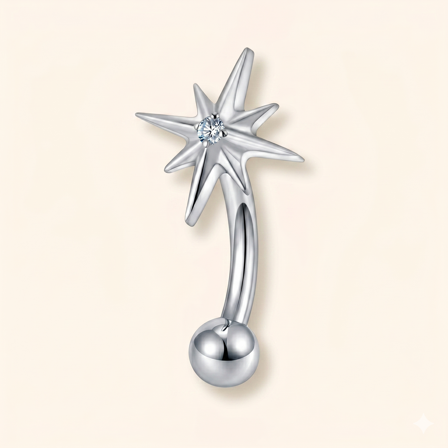 Piercing Rook Stella del Nord in Titanio ASTM F136 | 16G