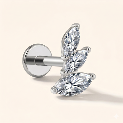 Piercing Tragus Cluster Marquise Zircon Oreille Gauche Titane F136