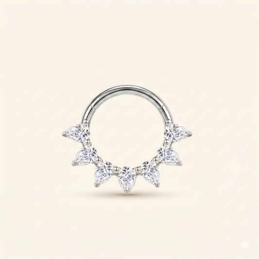 Gotycka cyrkonowa przegroda zatrzaskowa z tytanu G23 – ucho do nosa 16G