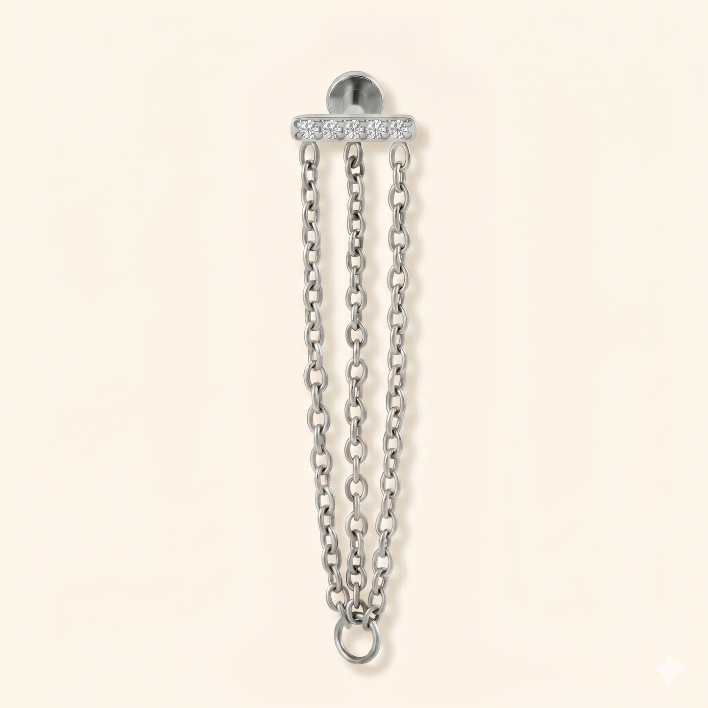 Piercing Hélix Conch Triple Chaîne Pendante en Titane ASTM F136