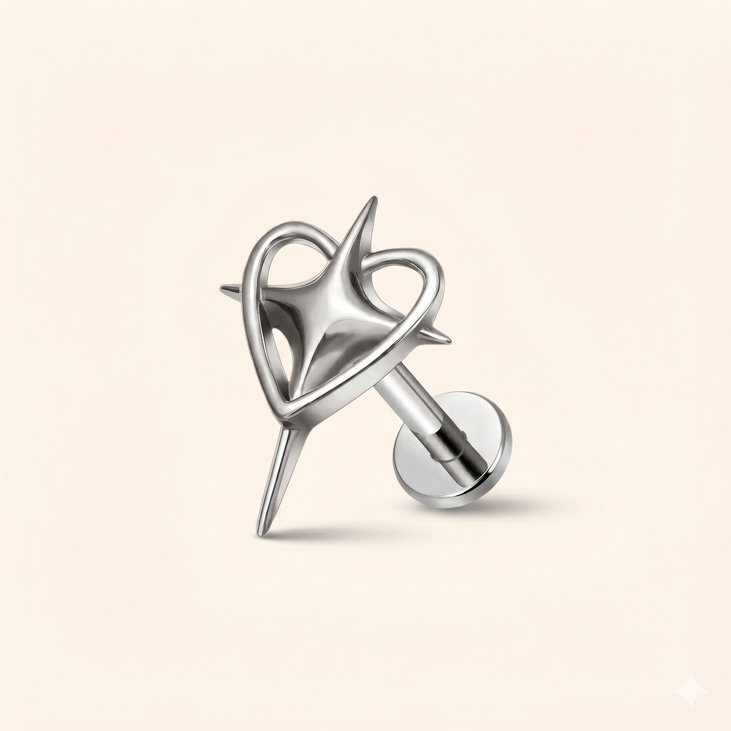 Piercing Labret z cyrkonią w kształcie motyla z tytanu ASTM F136 16G