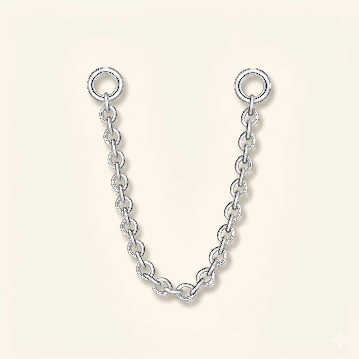 Prosty tytanowy łańcuszek łączący – przekłuwanie uszu