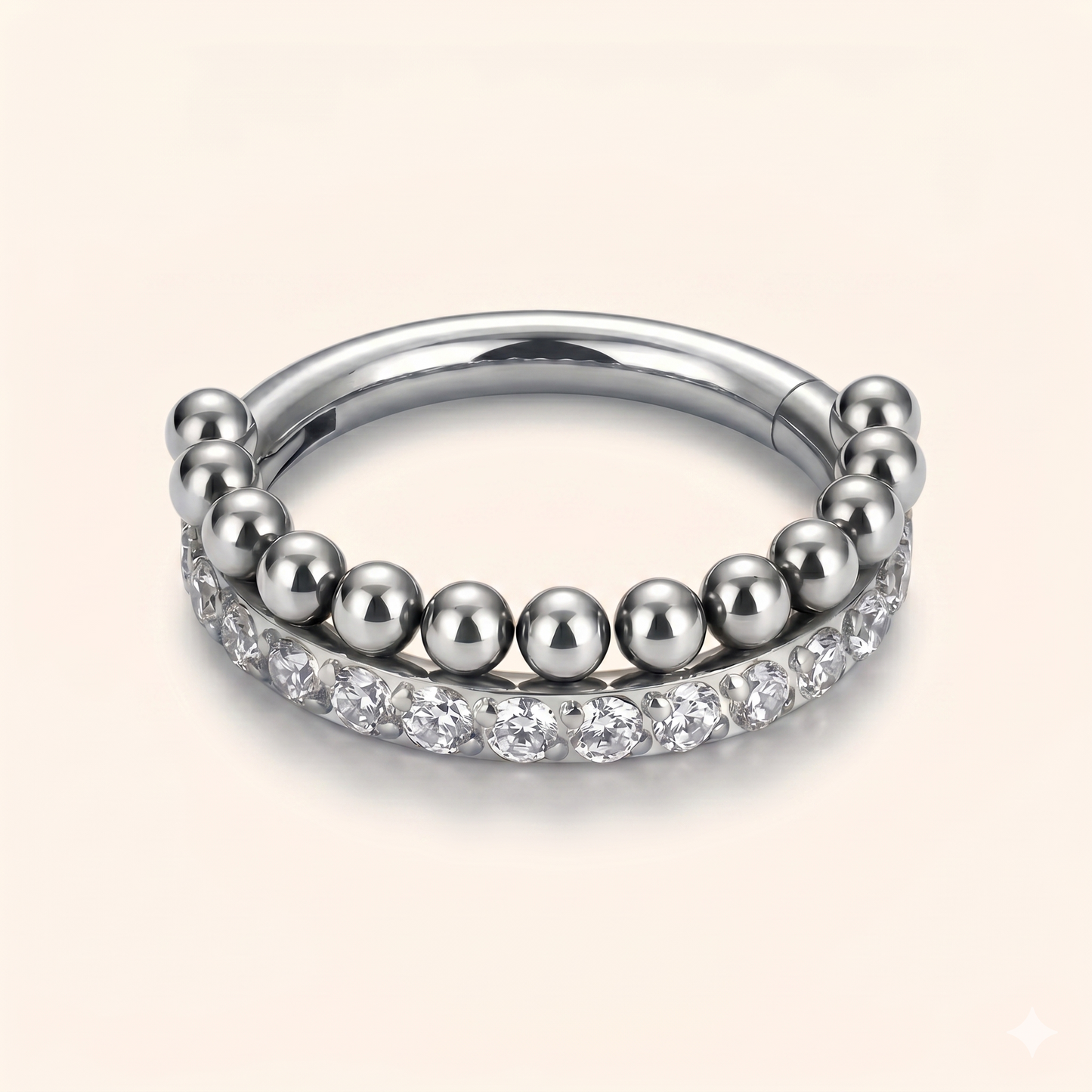 Pierścień segmentowy CZ z tytanu G23 – Helix Tragus 16G