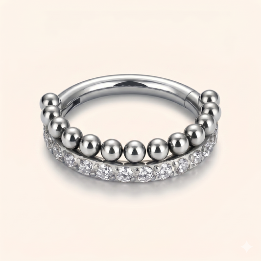 Pierścień segmentowy CZ z tytanu G23 – Helix Tragus 16G