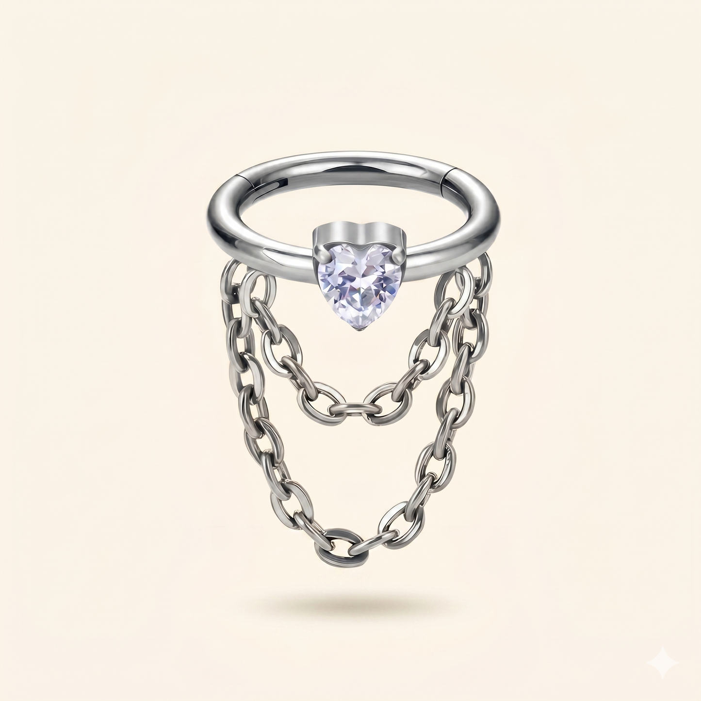 Łańcuszek Clicker Septum Cyrkon Tytanowy F136 – Tragus 16G